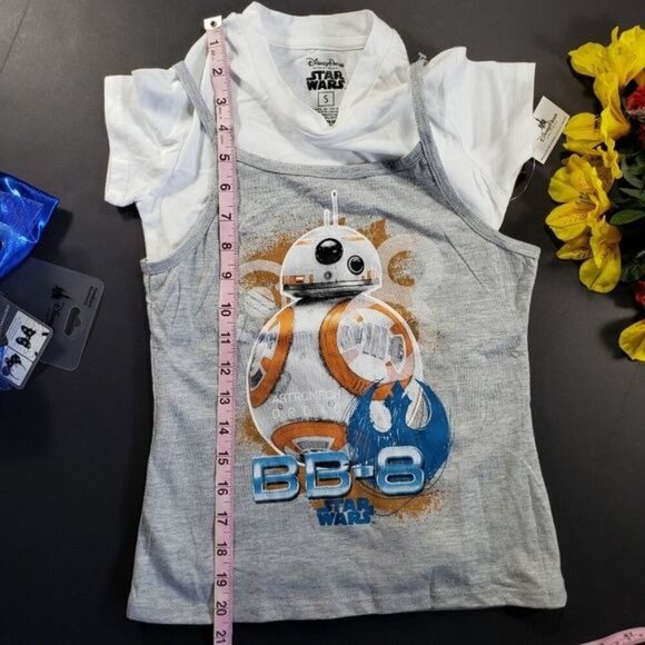 Disney Star Wars BB 8 Blouse Girl Tank Short Sleeved Shirt Graphic Tee Shirt - Picture 9 of 12